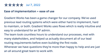 5-star AppExchange review
