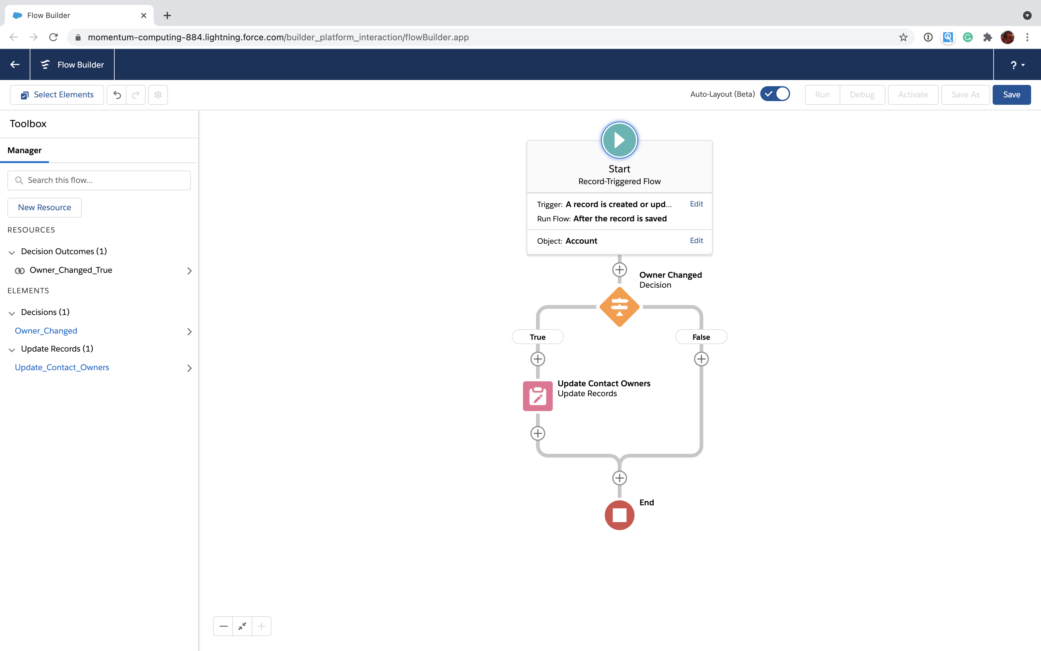 Salesforce Flow with Update Records changing Contact OwnerId