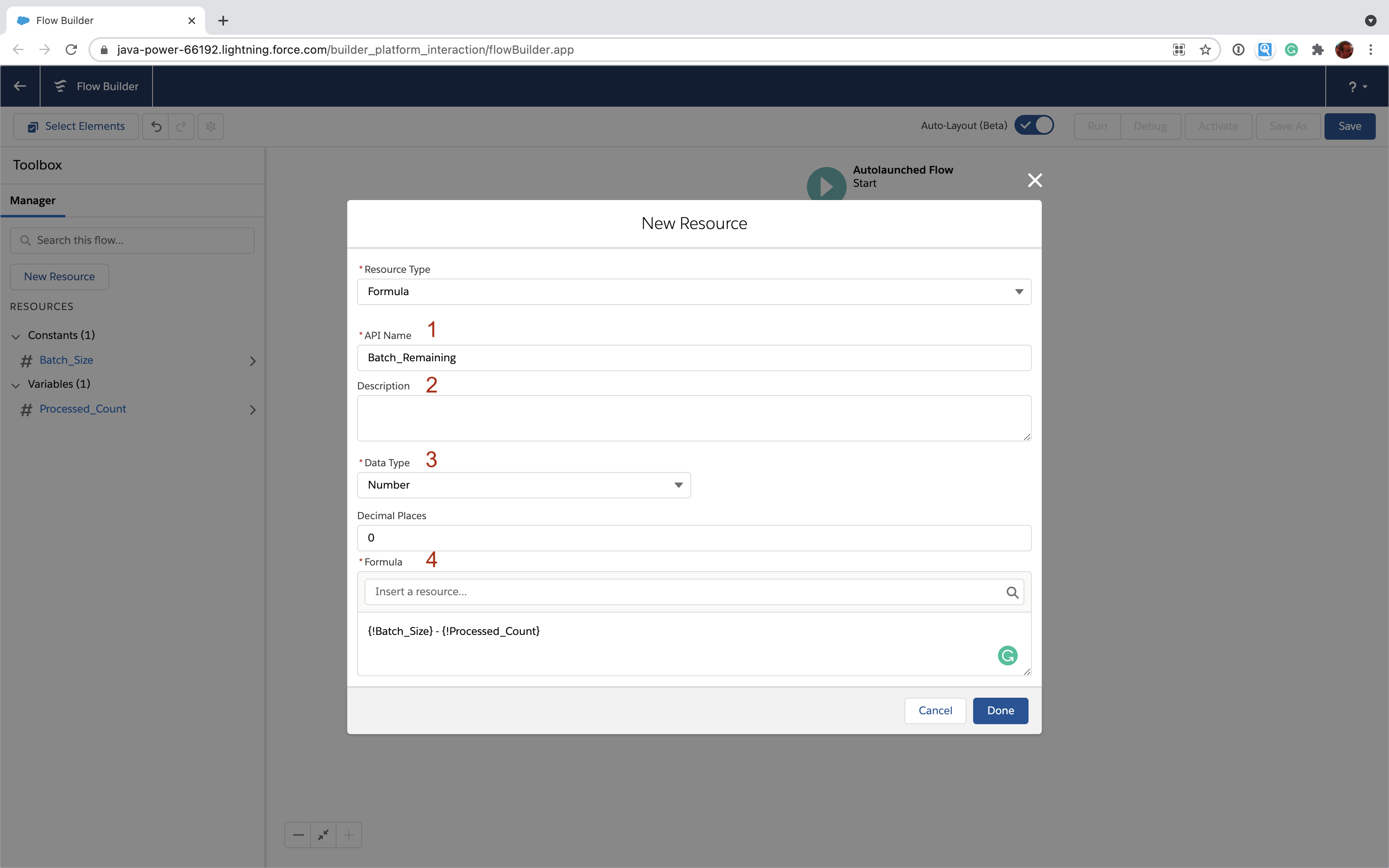 Creating a new salesforce flow formula