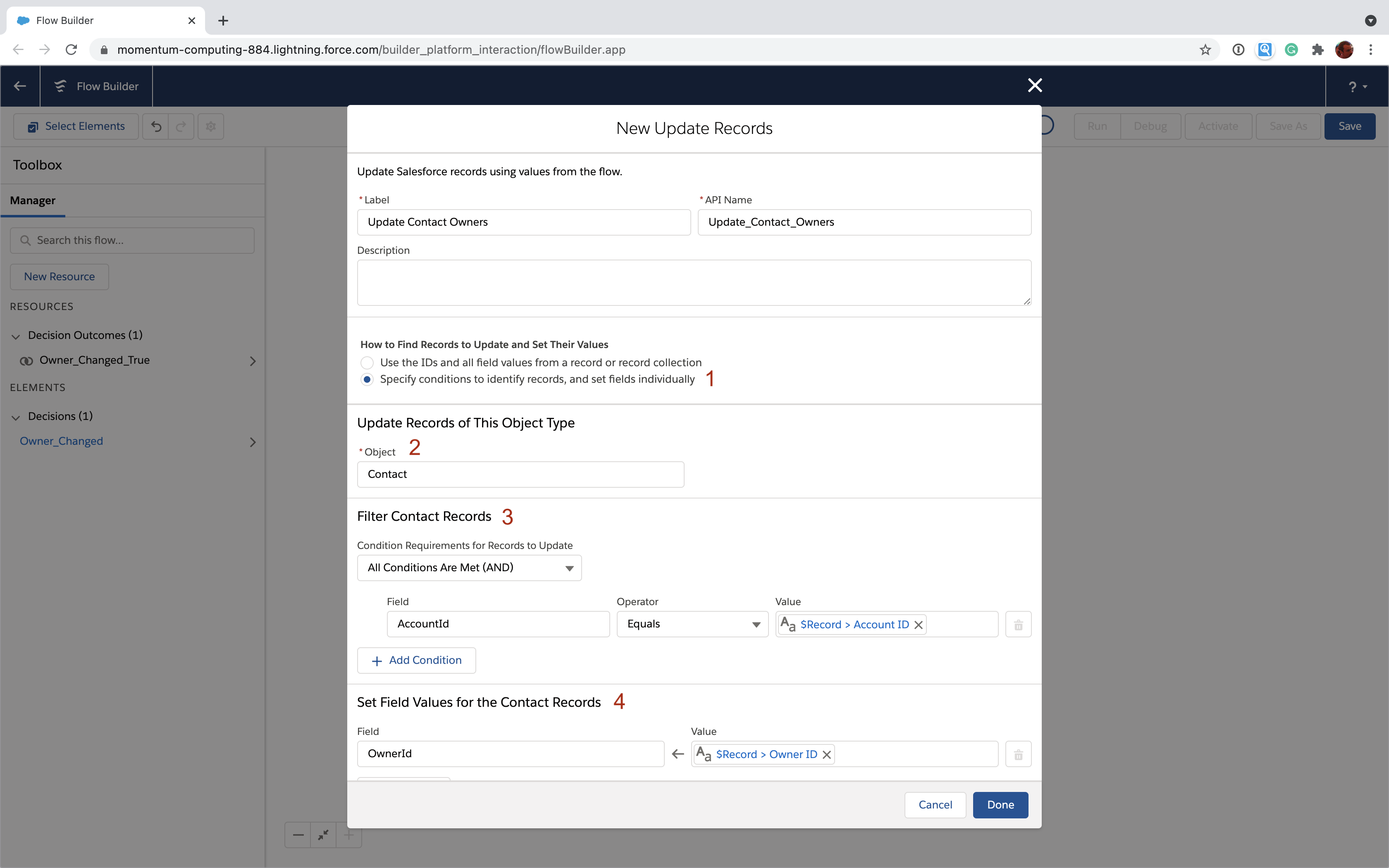 How to update records in Salesforce Flow