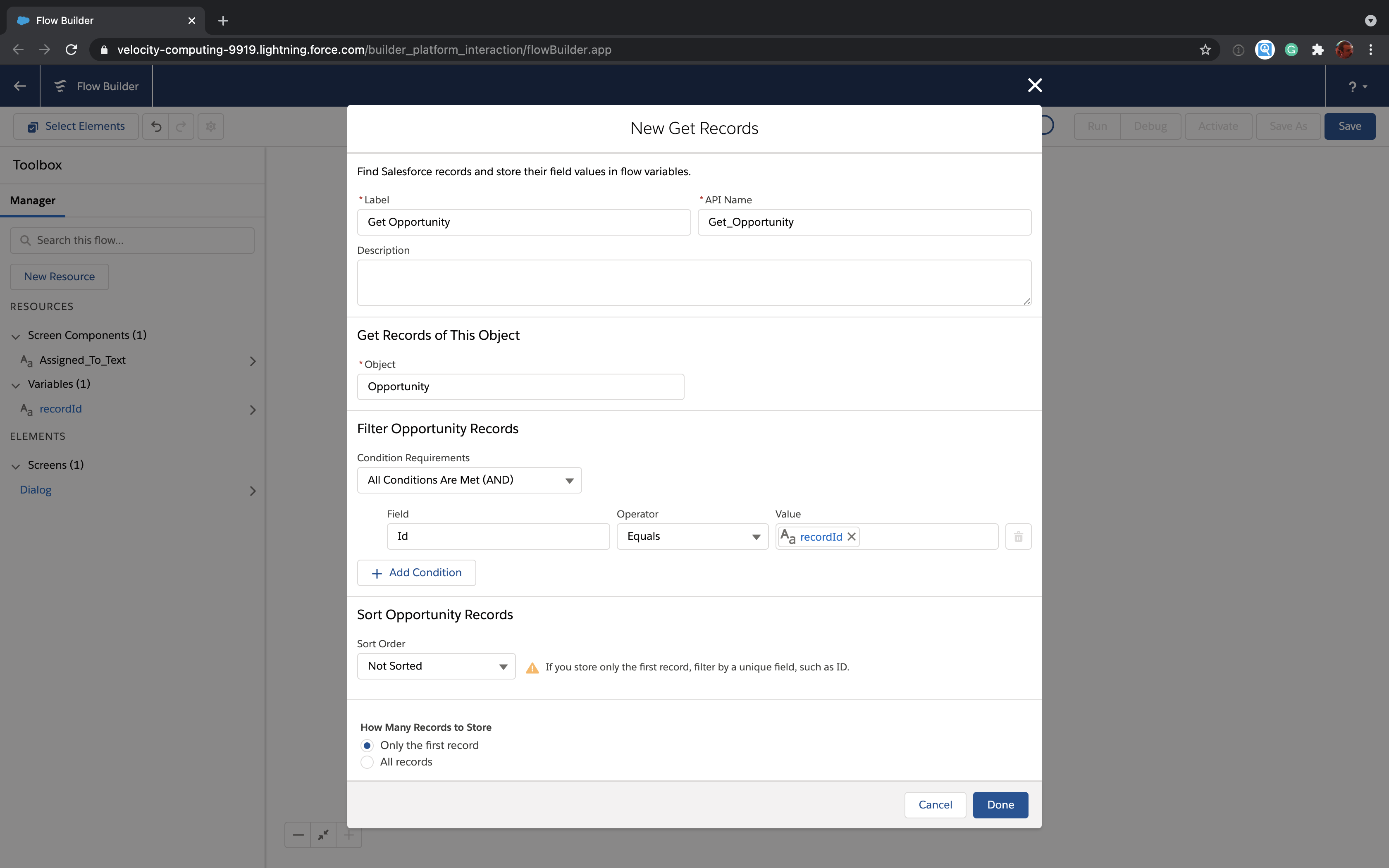 Salesforce Flow new Get Records action