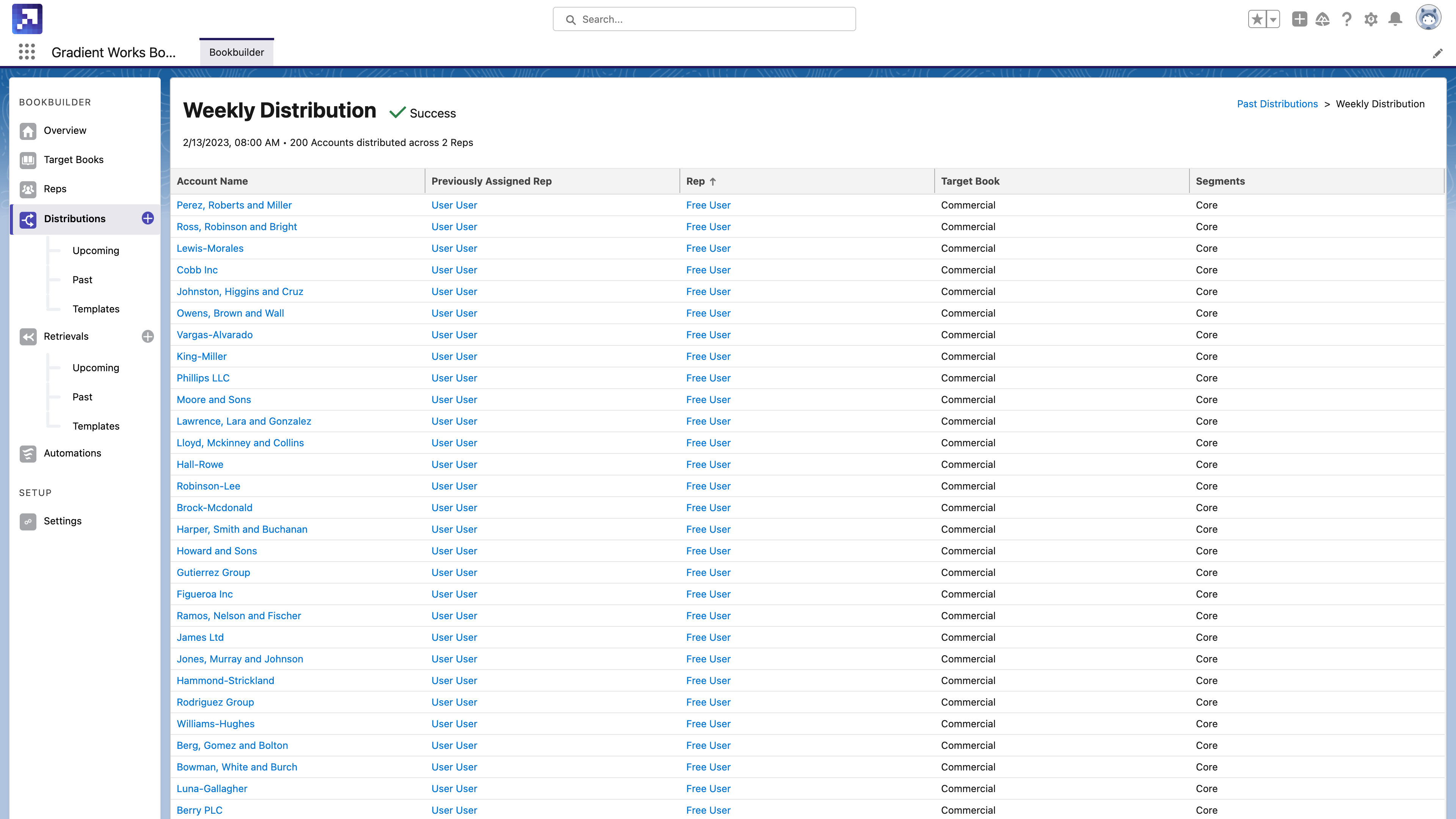 Bookbuilder distributions screenshot