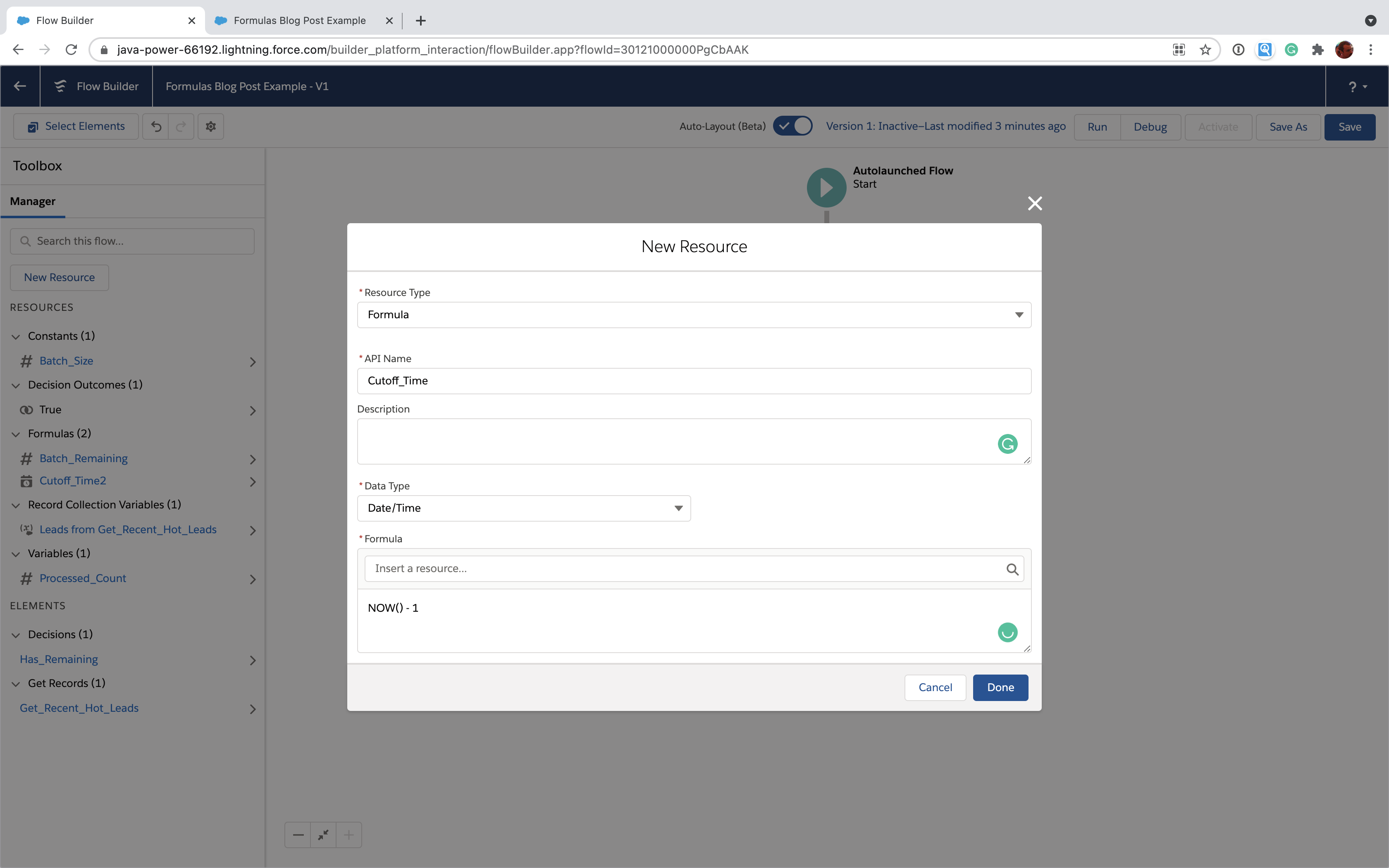 How to use formulas in Salesforce Flow