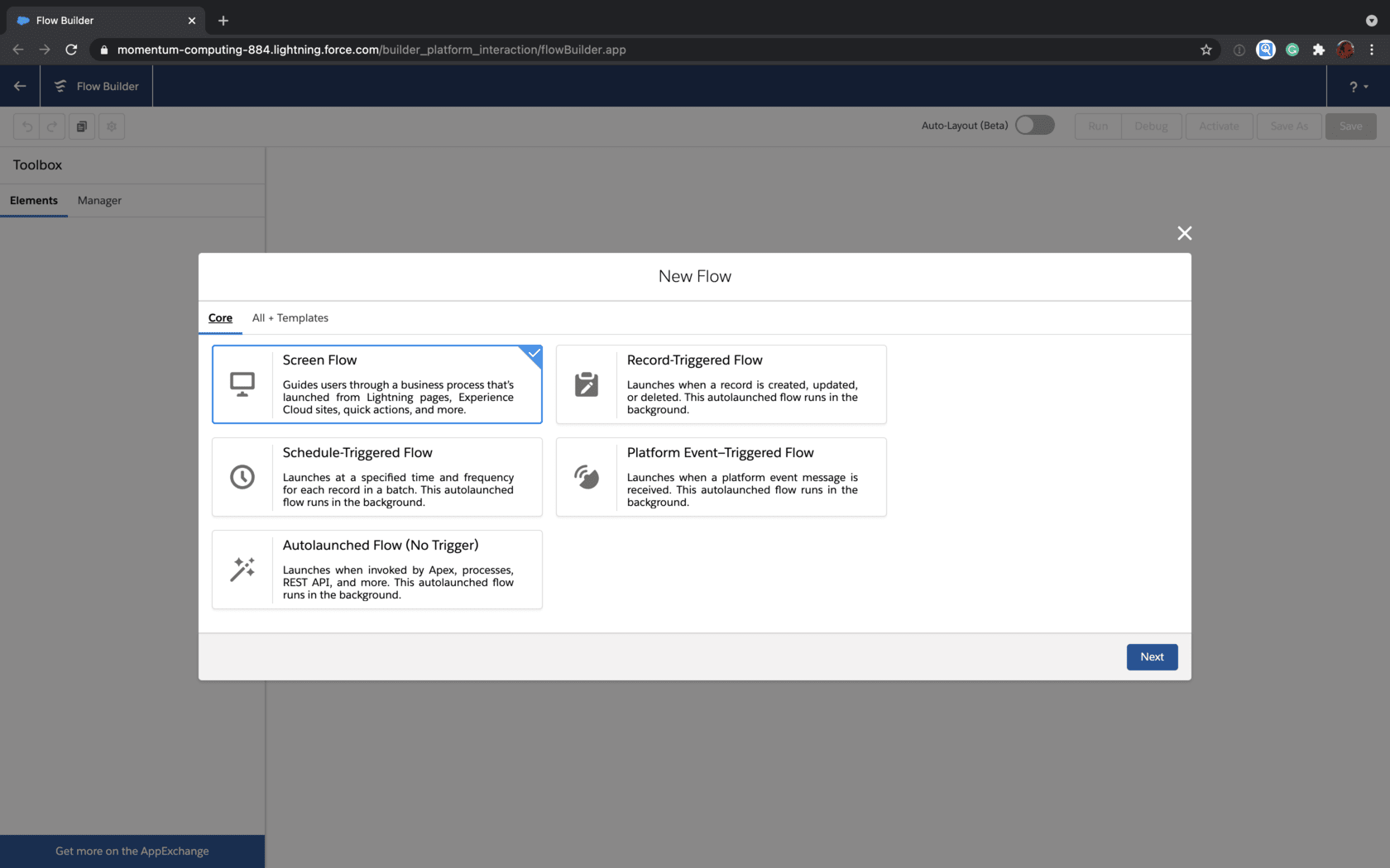 NewFlowDialog