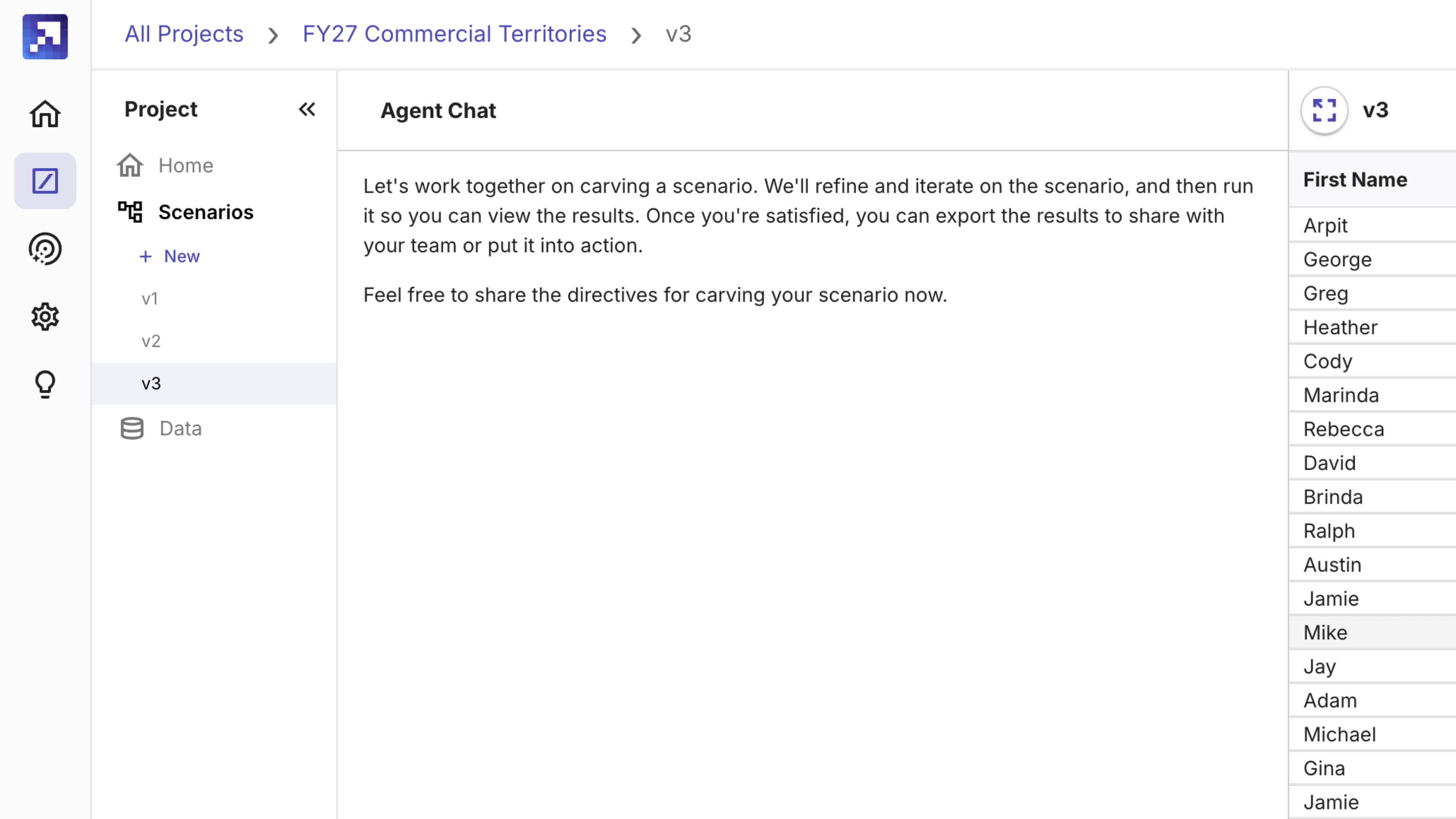 Carve multiple scenarios