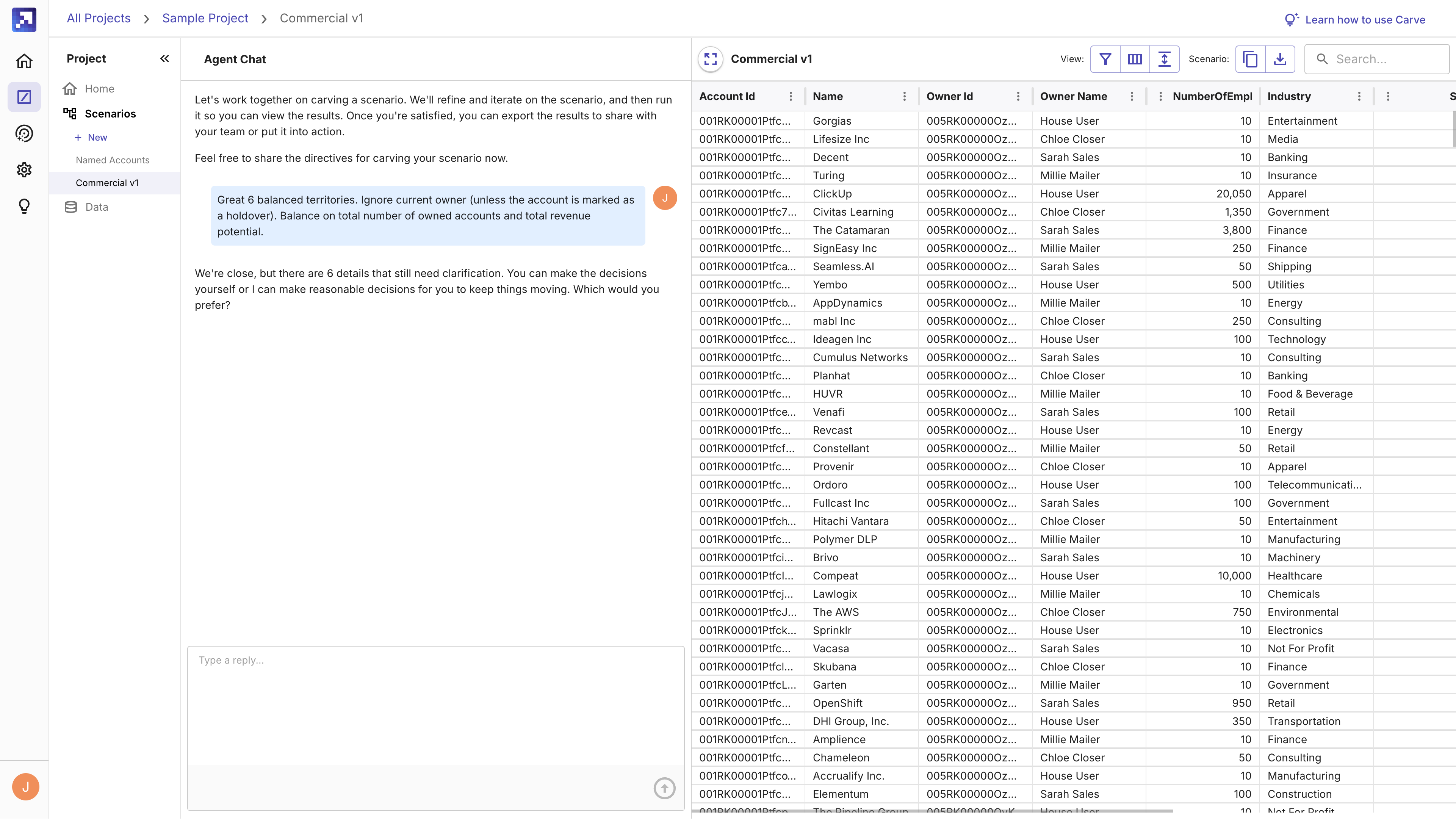 Carve new scenario description