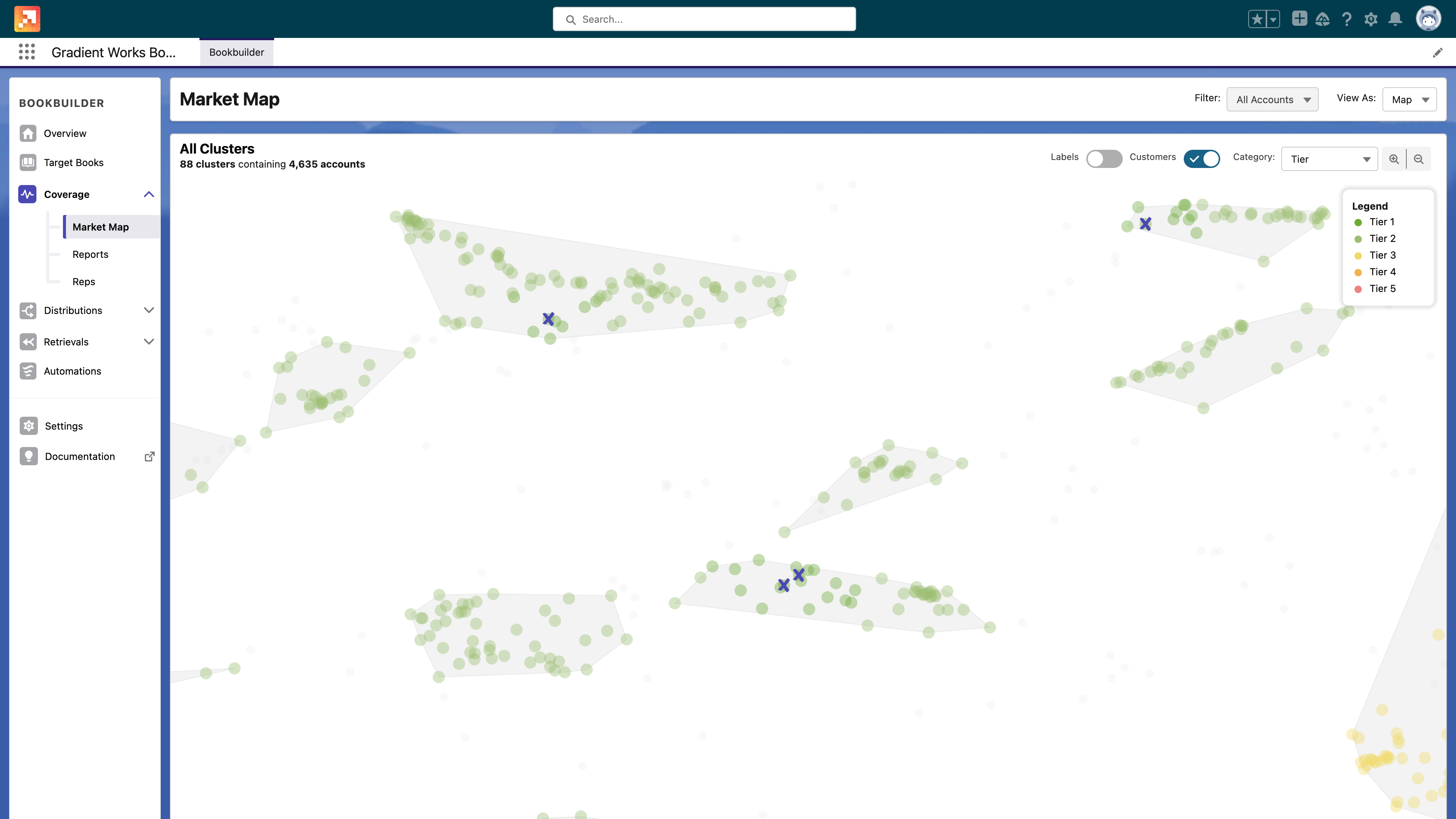 Market Map customer clusters